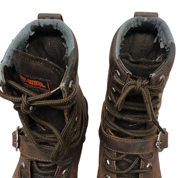 Harley Davidson Boots Brown Size 9.5 Lace Up Leather Motorcycle 91004 Combat - Picture 7 of 14